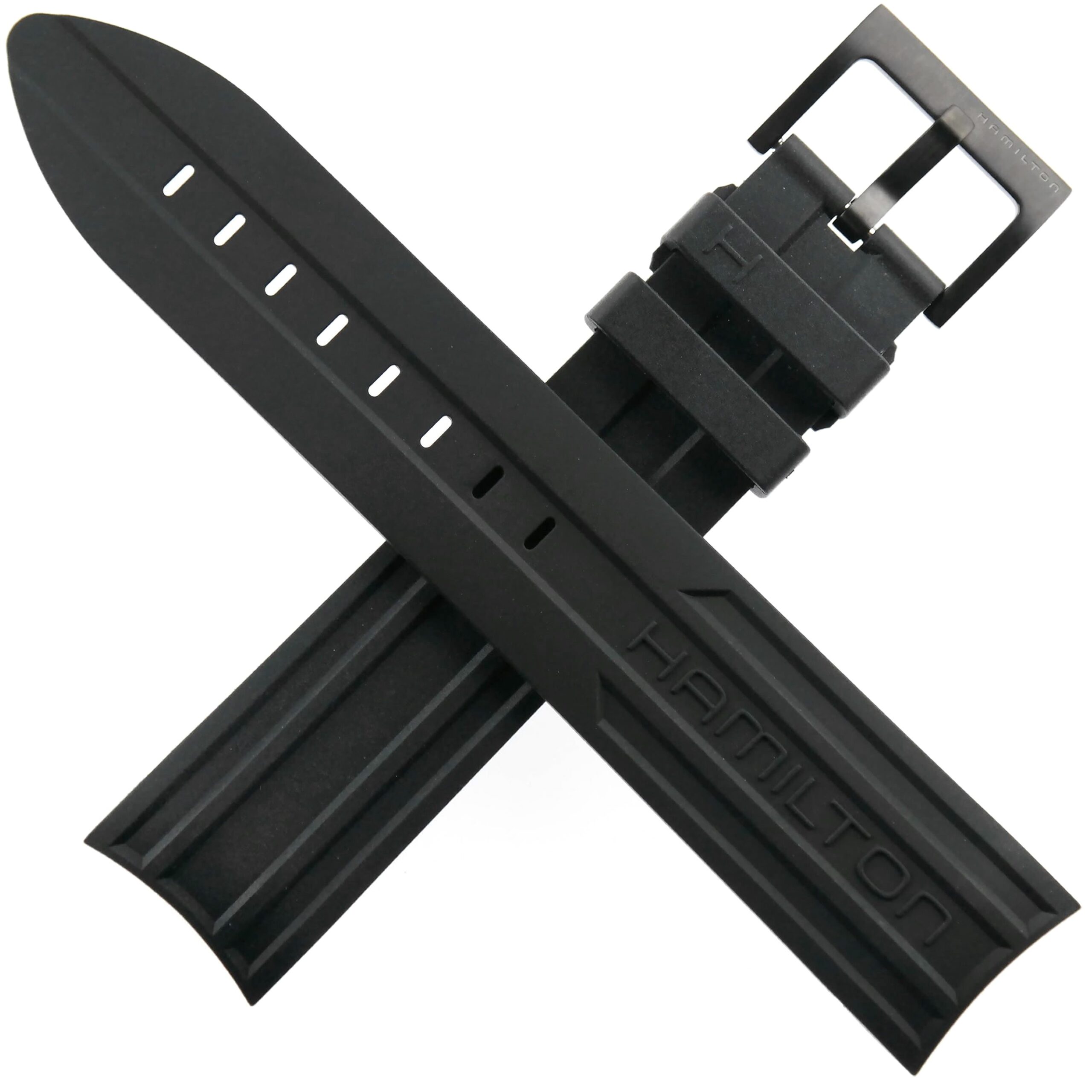 Authentic HAMILTON Khaki - Rubber Watch Strap with Buckle - 21-20/110-80