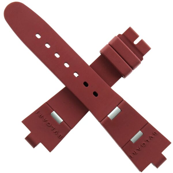 authentic bvlgari rubber watch strap 21 16/110 70 burgundy