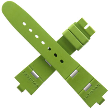 Authentic BVLGARI Rubber Watch Strap - 20-16/110-70 - Green
