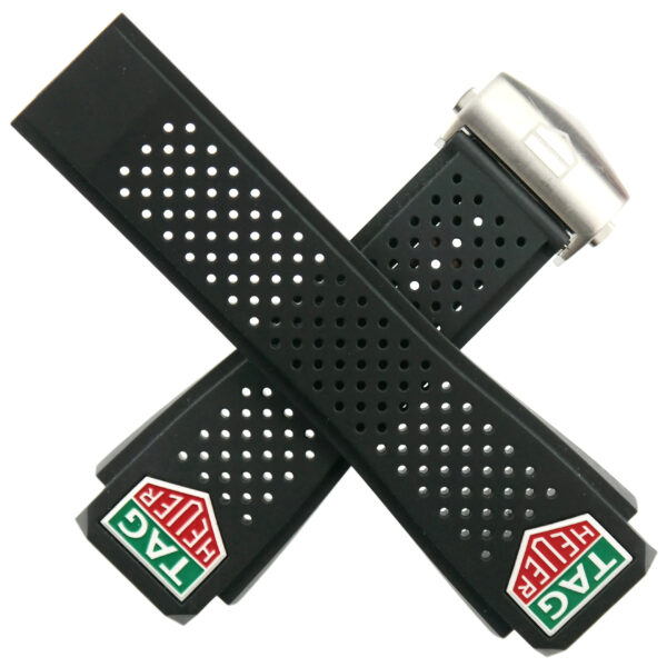 authentic tag heuer connected modular 45 rubber strap with deployant clasp