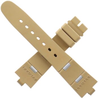 Authentic BVLGARI Rubber Watch Strap - 20-16/110-70 - Beige