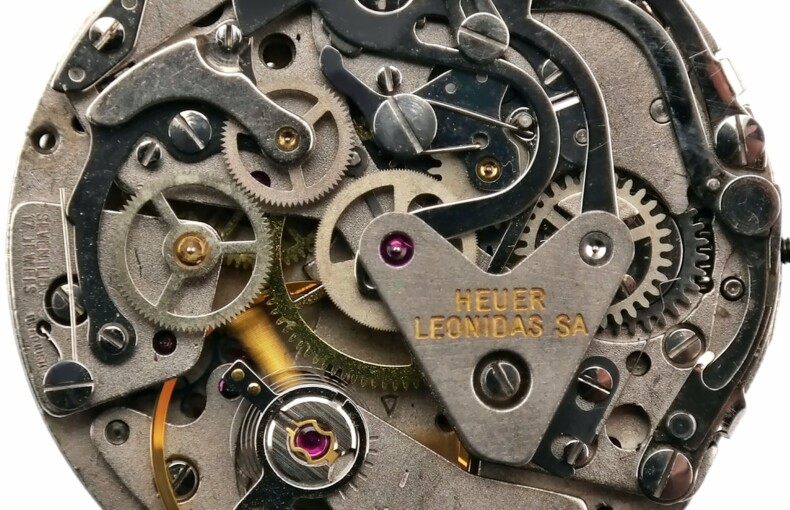 heuer leonidas valjoux 7734 bi compax chronograph watch movement