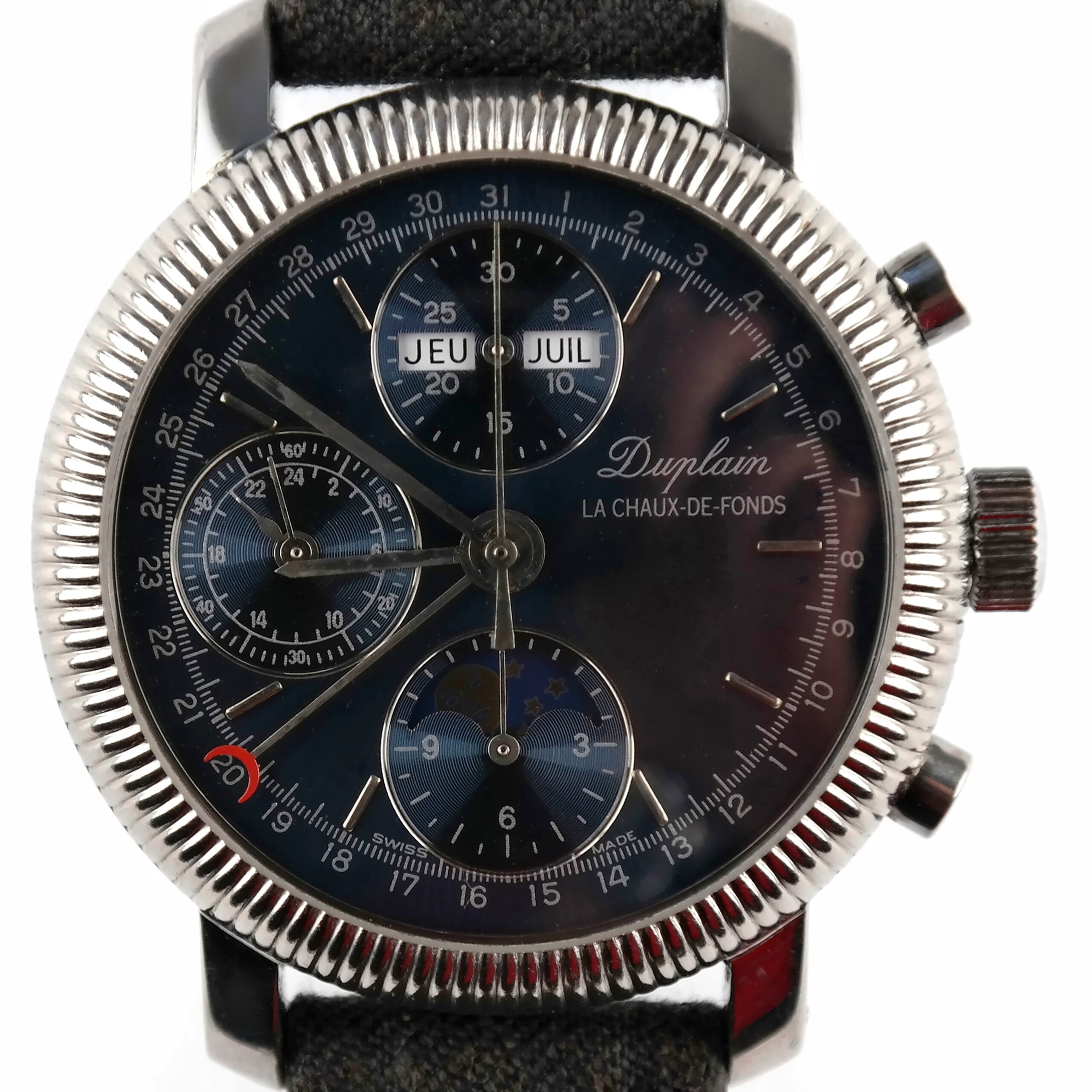 DUPLAIN - Swiss Made Chronograph Automatic Moon-Phases Calendar Watch