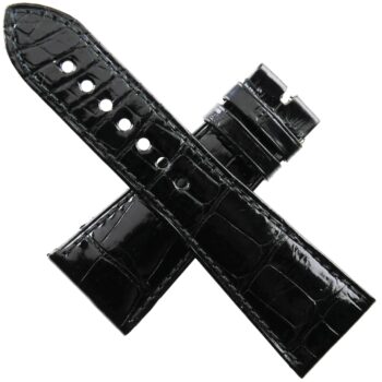 For CARTIER Tank Divan - Luxury Watch Strap - 24-19/105-60 - Lacquered Black