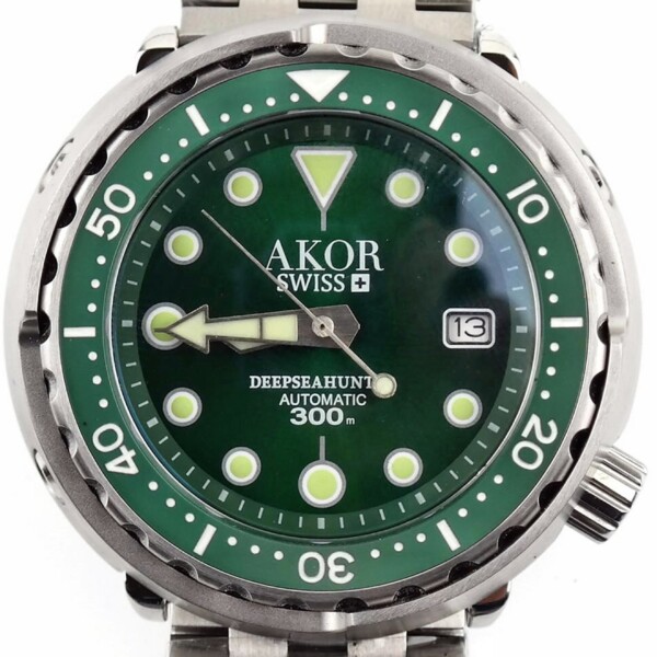 AKOR SWISS - DEEP SEA HUNTER Automatic Watch - Diving 300 M - Emerald Green