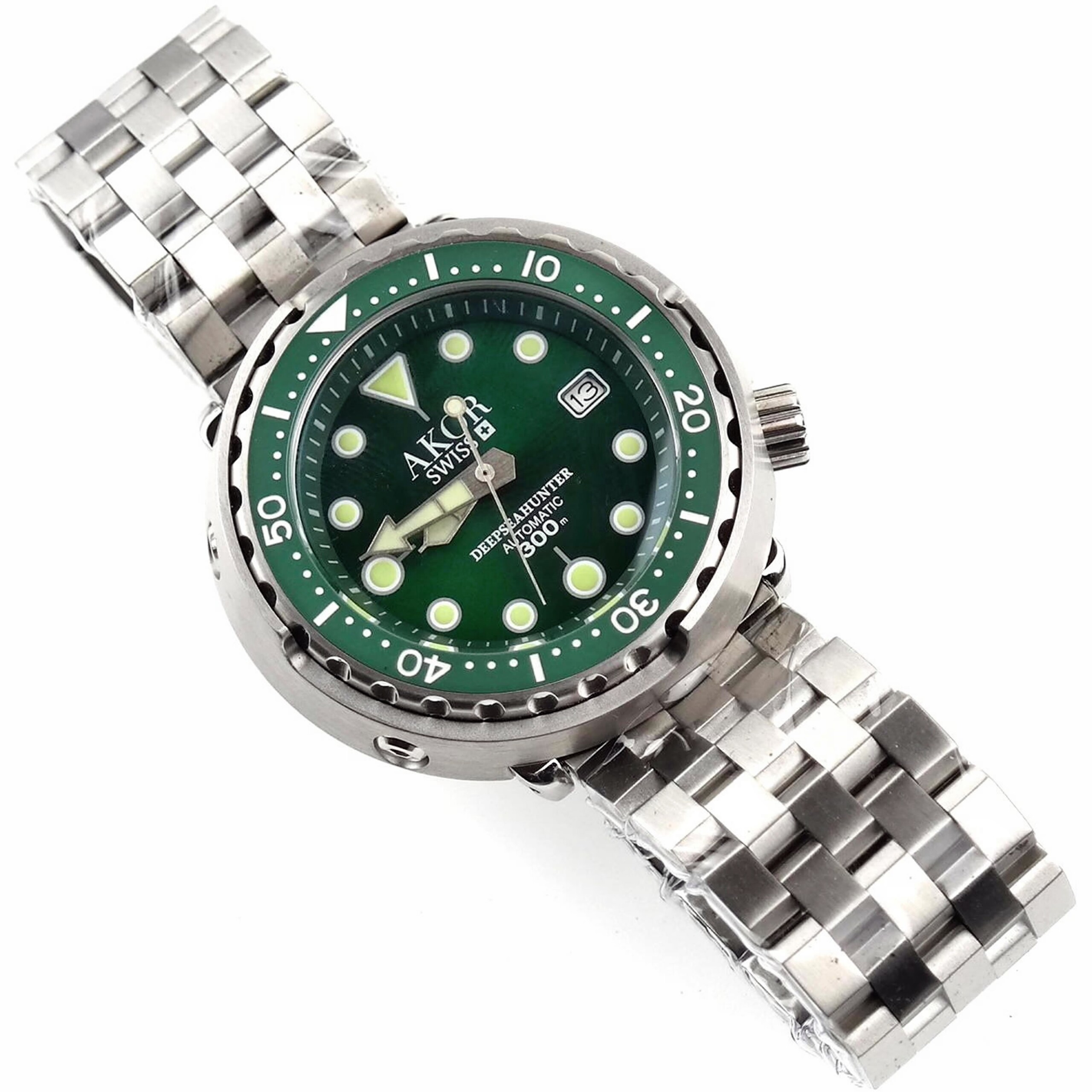AKOR SWISS - DEEP SEA HUNTER Automatic Watch - Diving 300 M - Emerald Green