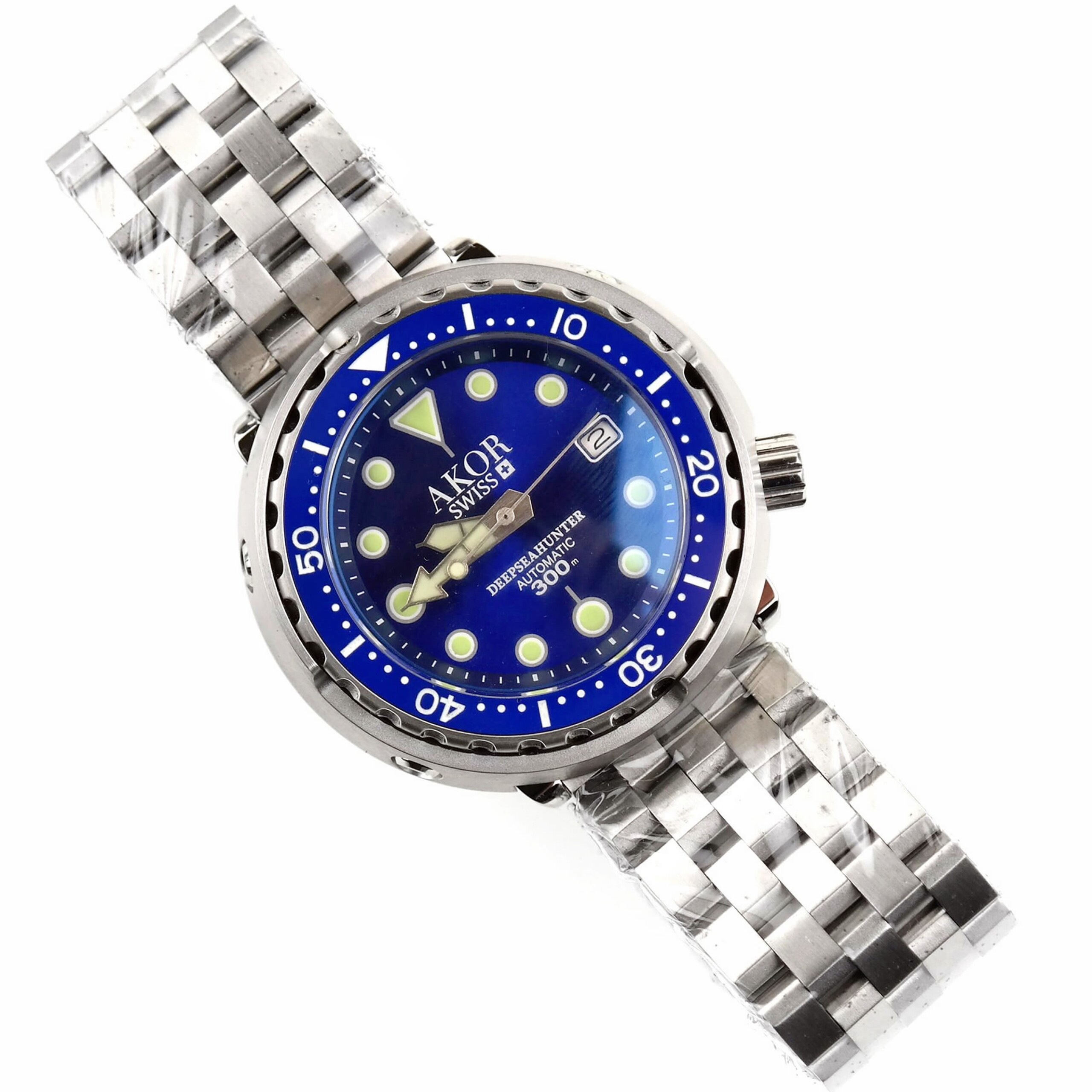 AKOR SWISS - DEEP SEA HUNTER Automatic Watch - Diving 300 M - Navy Blue