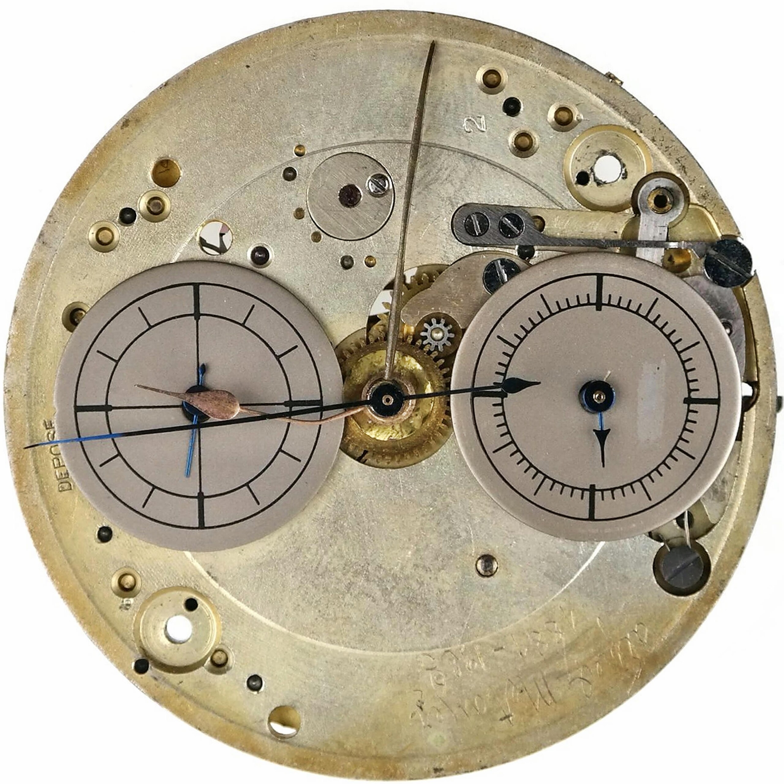 Ancient Column Wheel Chronograph Pocket Watch Movement