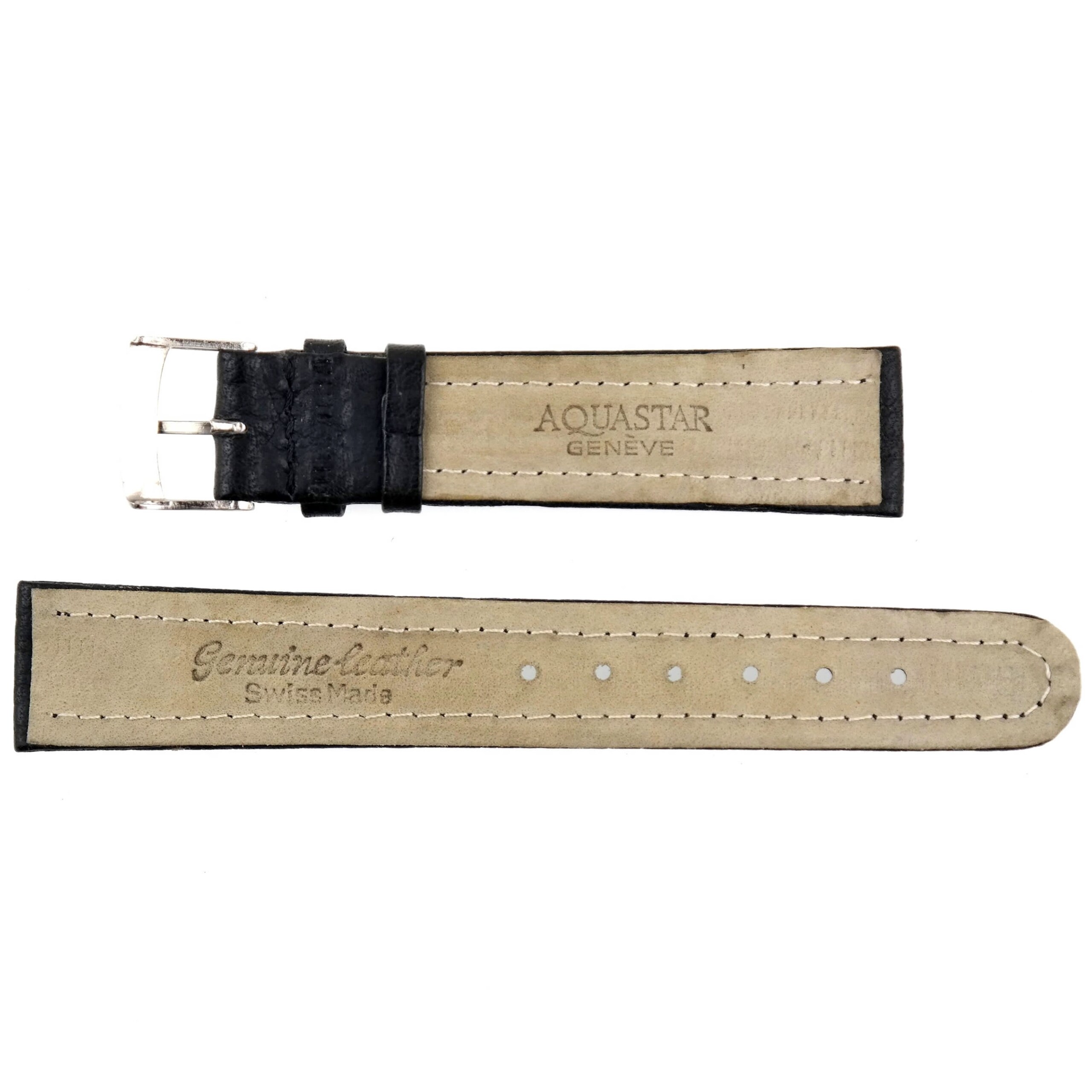 AQUASTAR Geneve - Vintage Watch Strap - 18 mm - Genuine Leather - Swiss Made