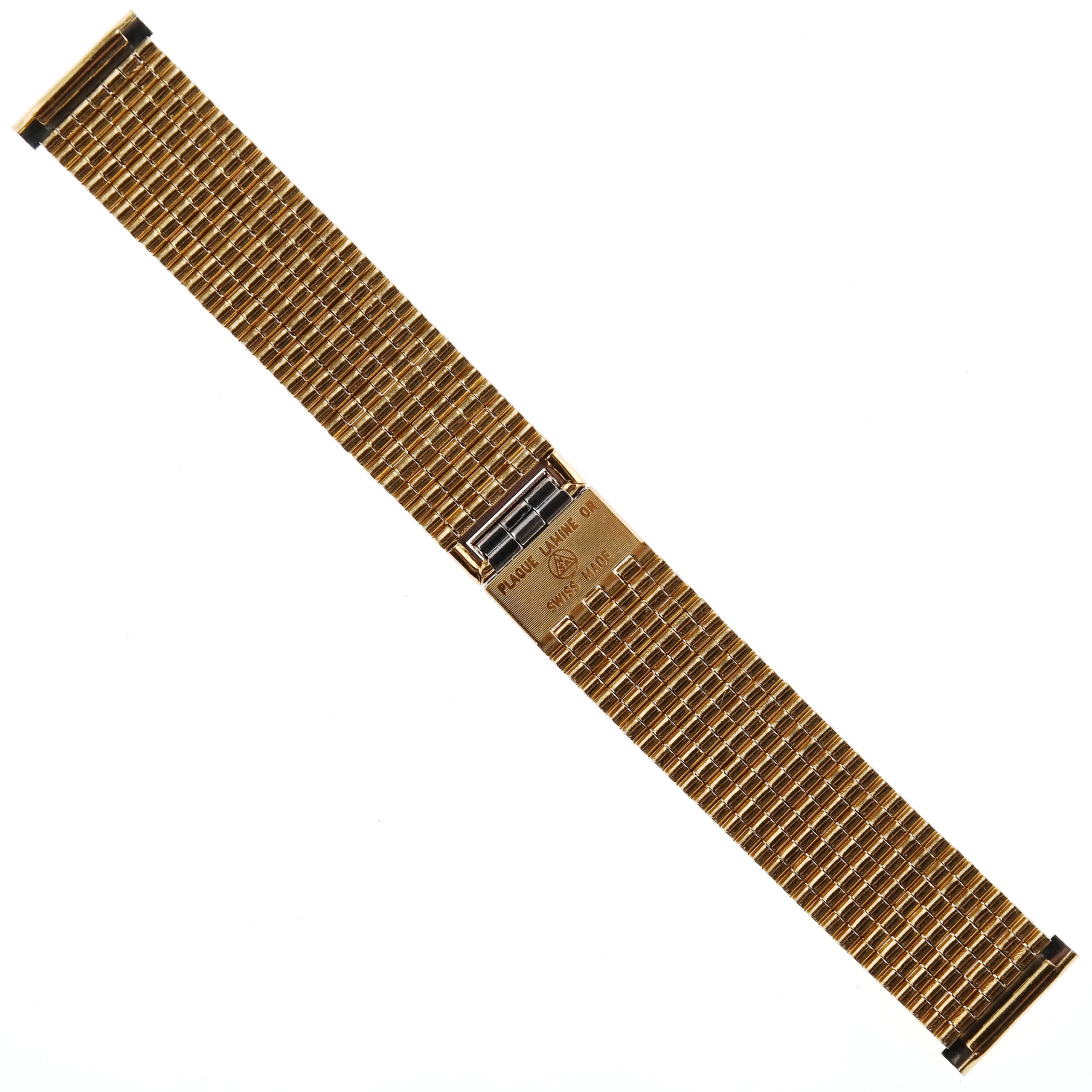 Authentic 7-row NSA - NOVAVIT SA - Swiss Made Gold Plated Watch Bracelet - 20 mm