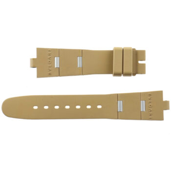 Authentic BVLGARI Rubber Watch Strap - 20-16/110-70 - Beige