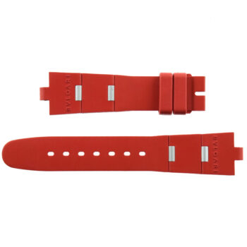 Authentic BVLGARI Rubber Watch Strap - 20-16/110-70 - Red