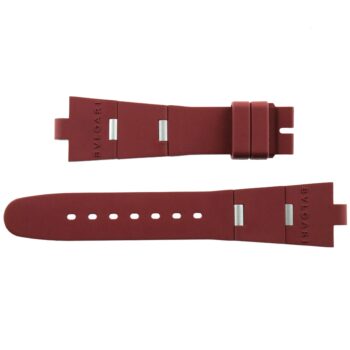 Authentic BVLGARI Rubber Watch Strap - 22-16/110-70 - Burgundy