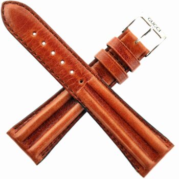 Authentic GUCCI Watch Strap - Brown or Blue Leather - 22 mm