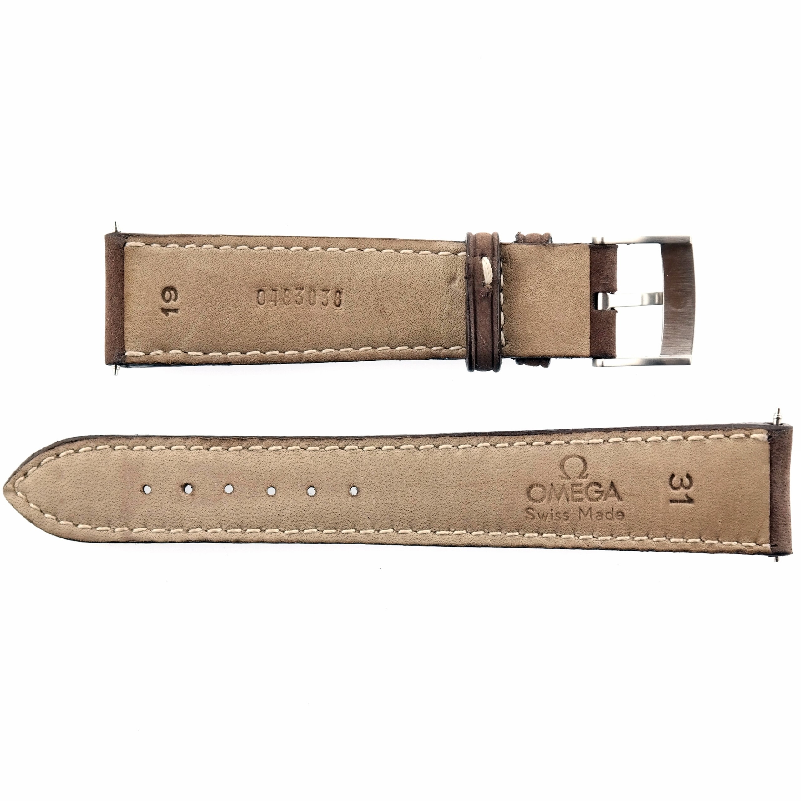 Authentic OMEGA - 0483038 - 19 mm Nubuck Leather Watch Strap