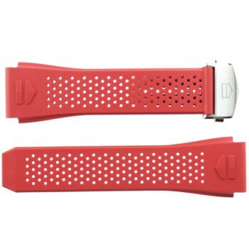 Authentic TAG Heuer Connected E3/E4 Rubber Strap with Deployant Clasp - Red