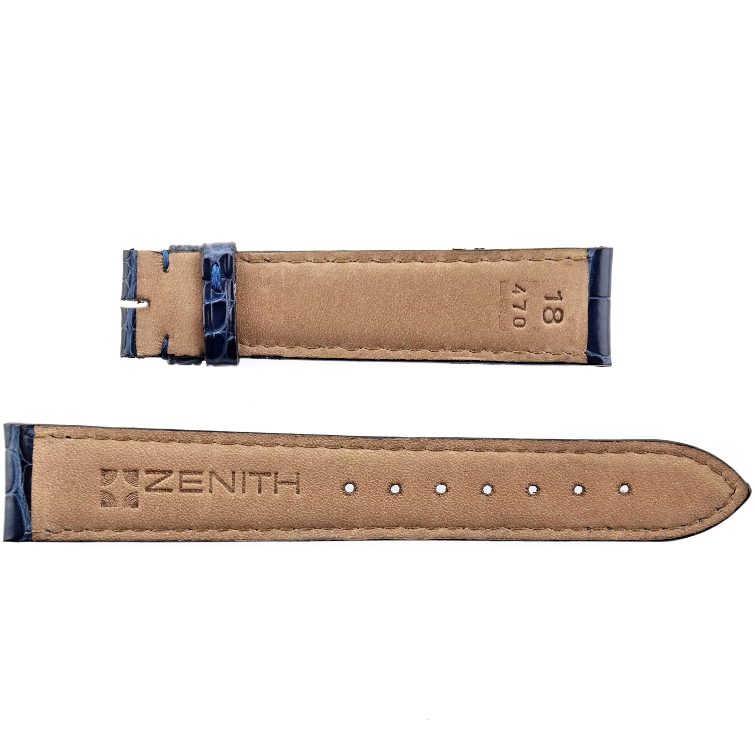 Authentic ZENITH - 18-470 - Leather Watch Strap - Swiss Made - 18 mm