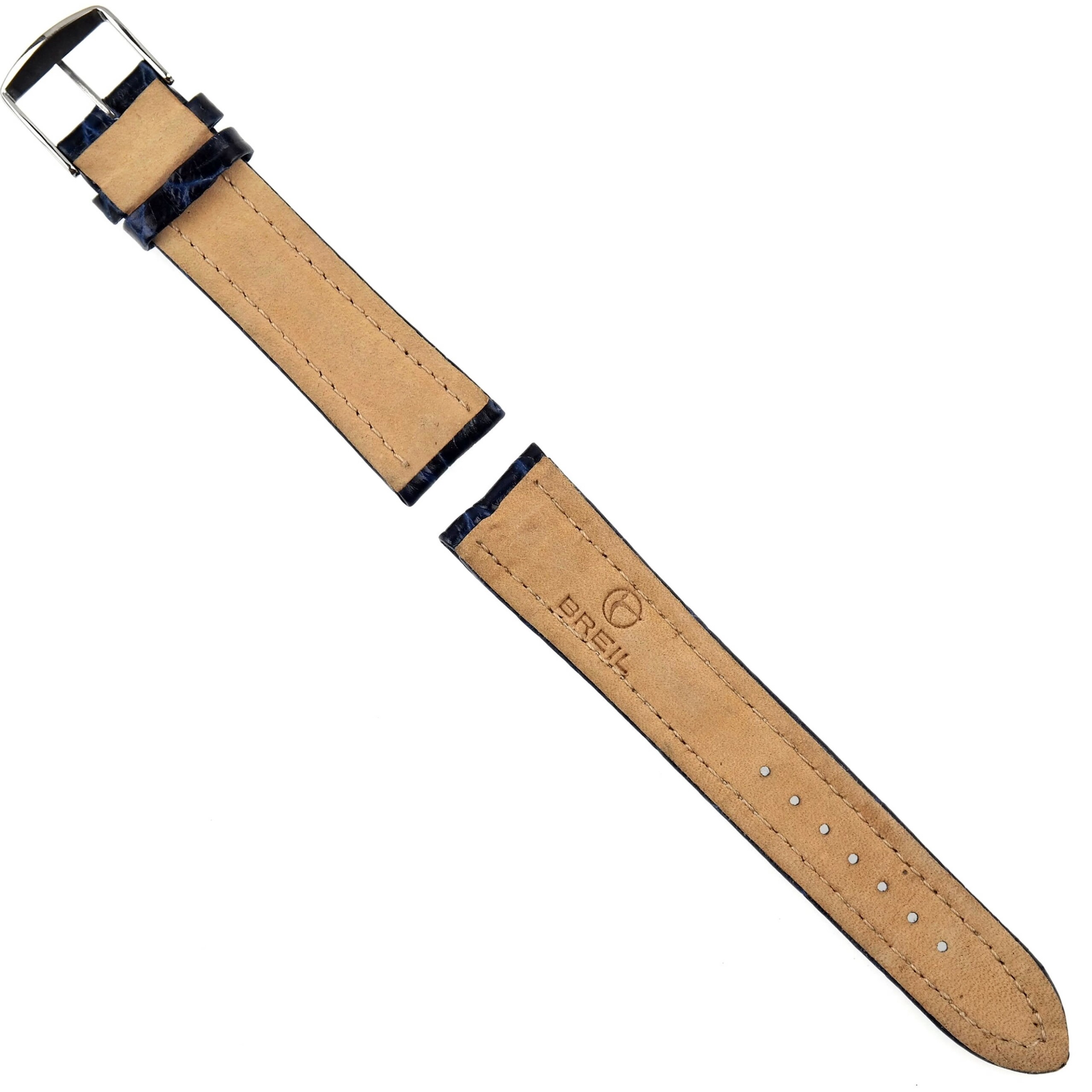 BREIL - Leather Watch Strap - 20 mm - Swiss Made - Blue