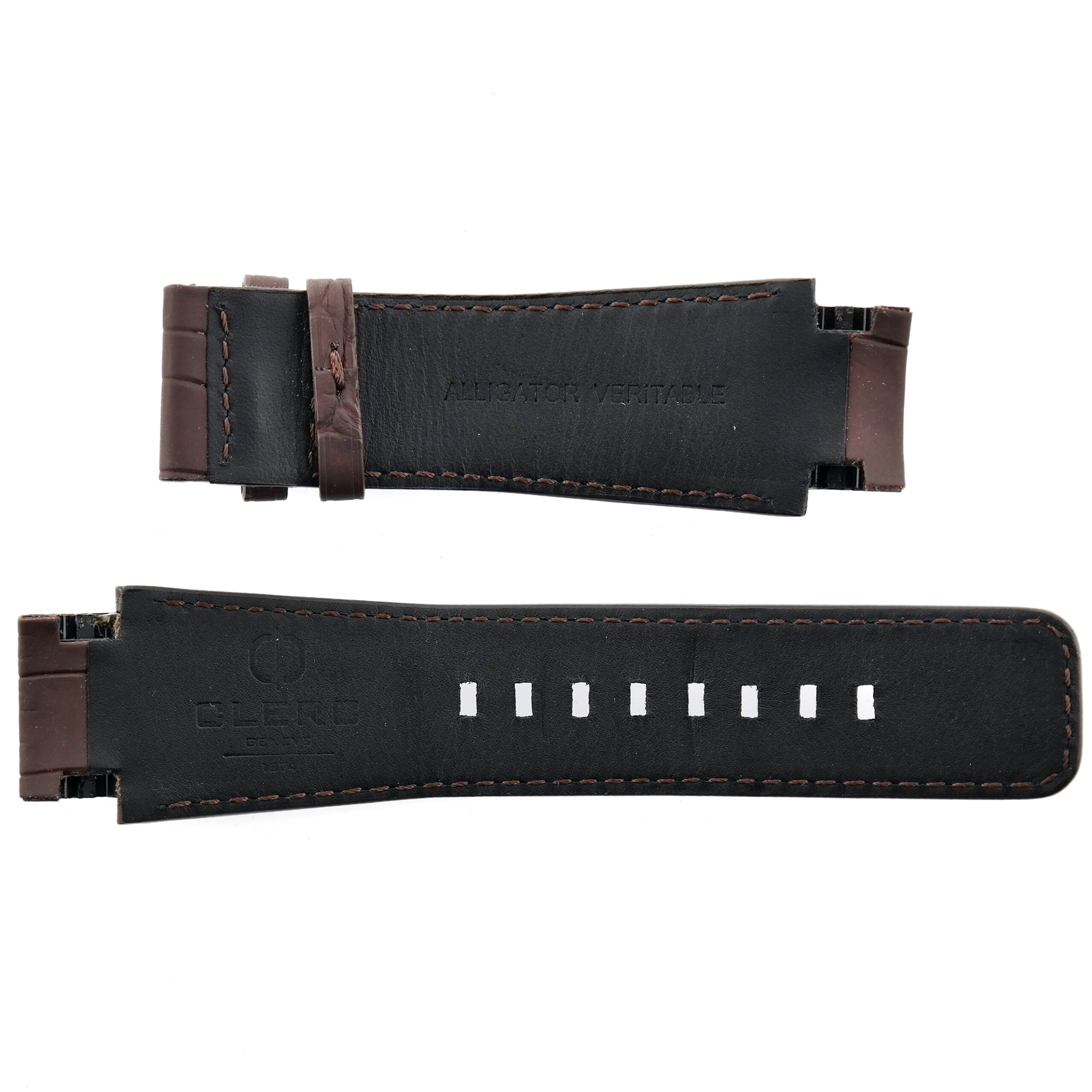 CLERC Geneve - Hydroscaph - Leather Watch Strap - Brown - Genuine Gator