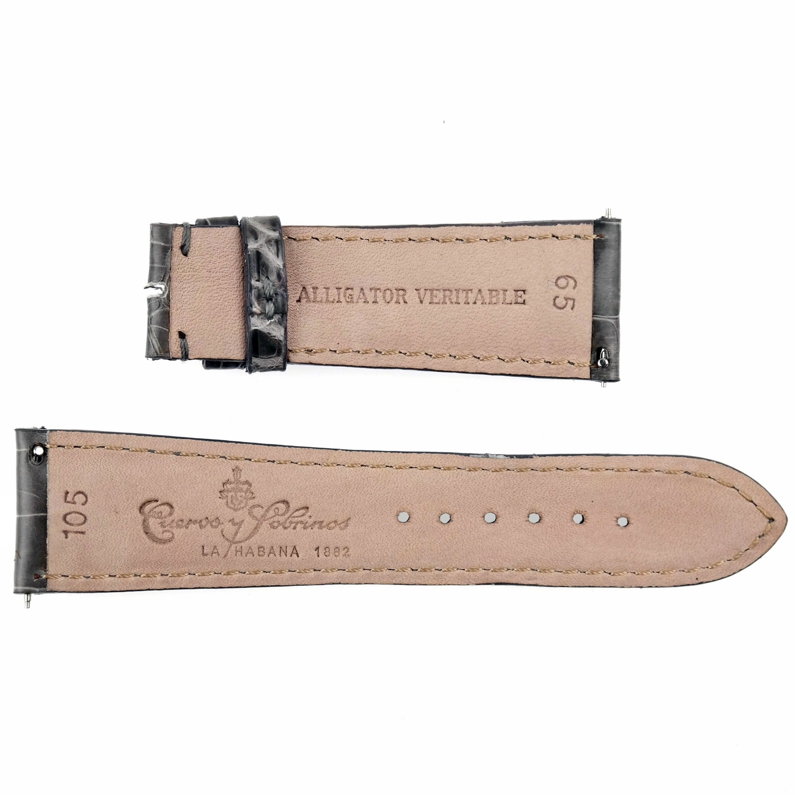 CUERVO Y SOBRINOS - Luxury Watch Strap - 22/18 - 105/65 - Genuine Alligator