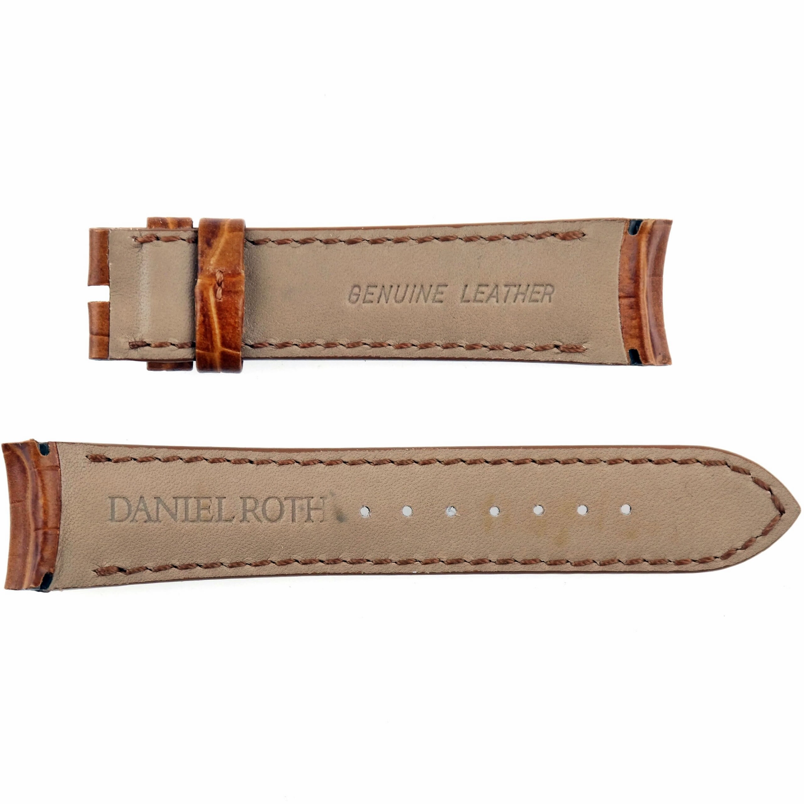 DANIEL ROTH - Luxury Watch Strap - 20 mm - Genuine Leather - Brown