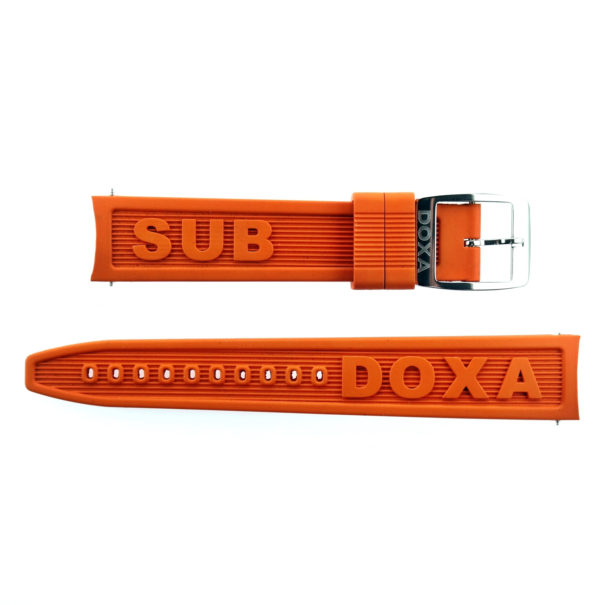 DOXA - SUB - Rubber Watch Strap with Buckle - 20/18 90/130 - Orange