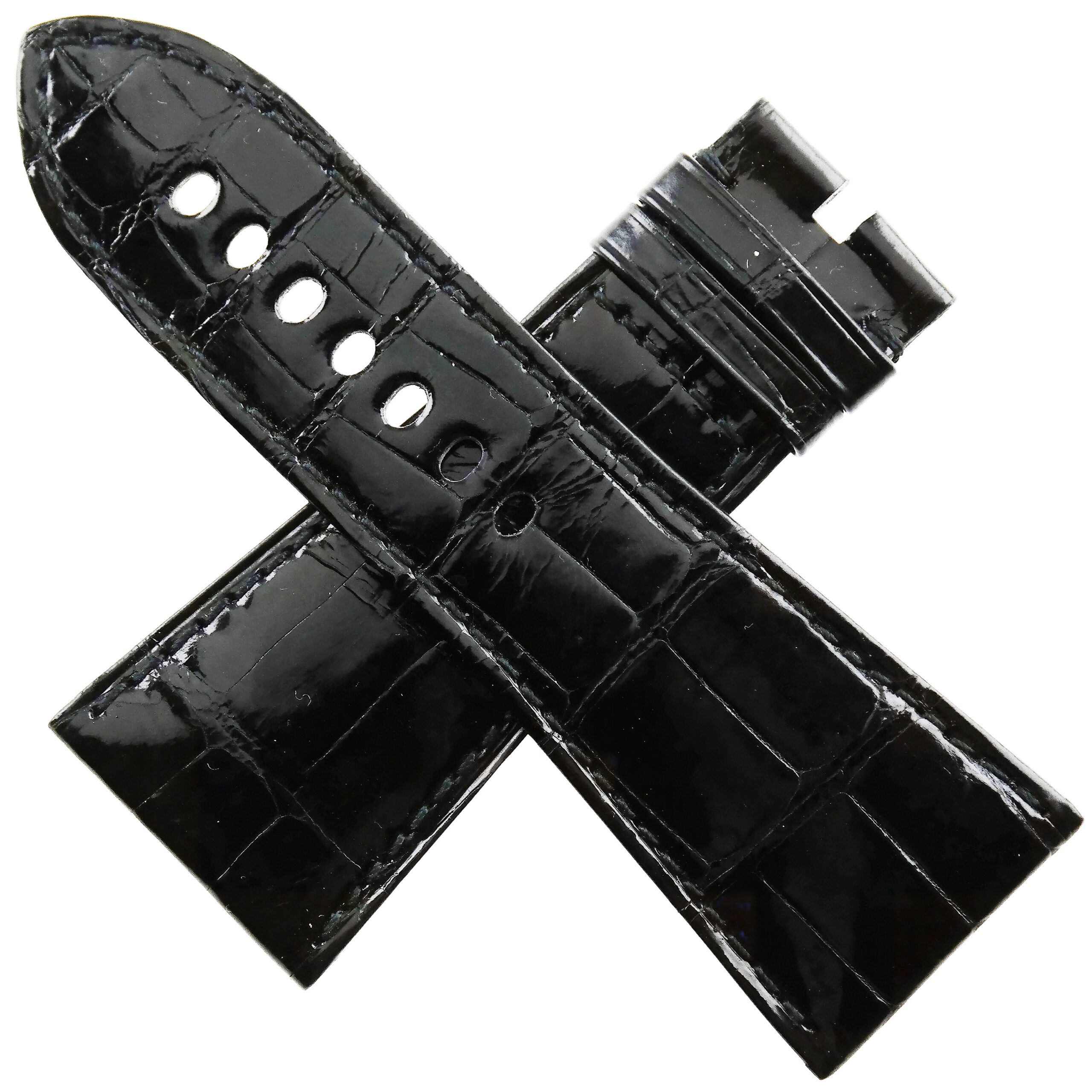 For CARTIER Tank Divan - Luxury Watch Strap - 29-22/105-70 - Lacquered Black