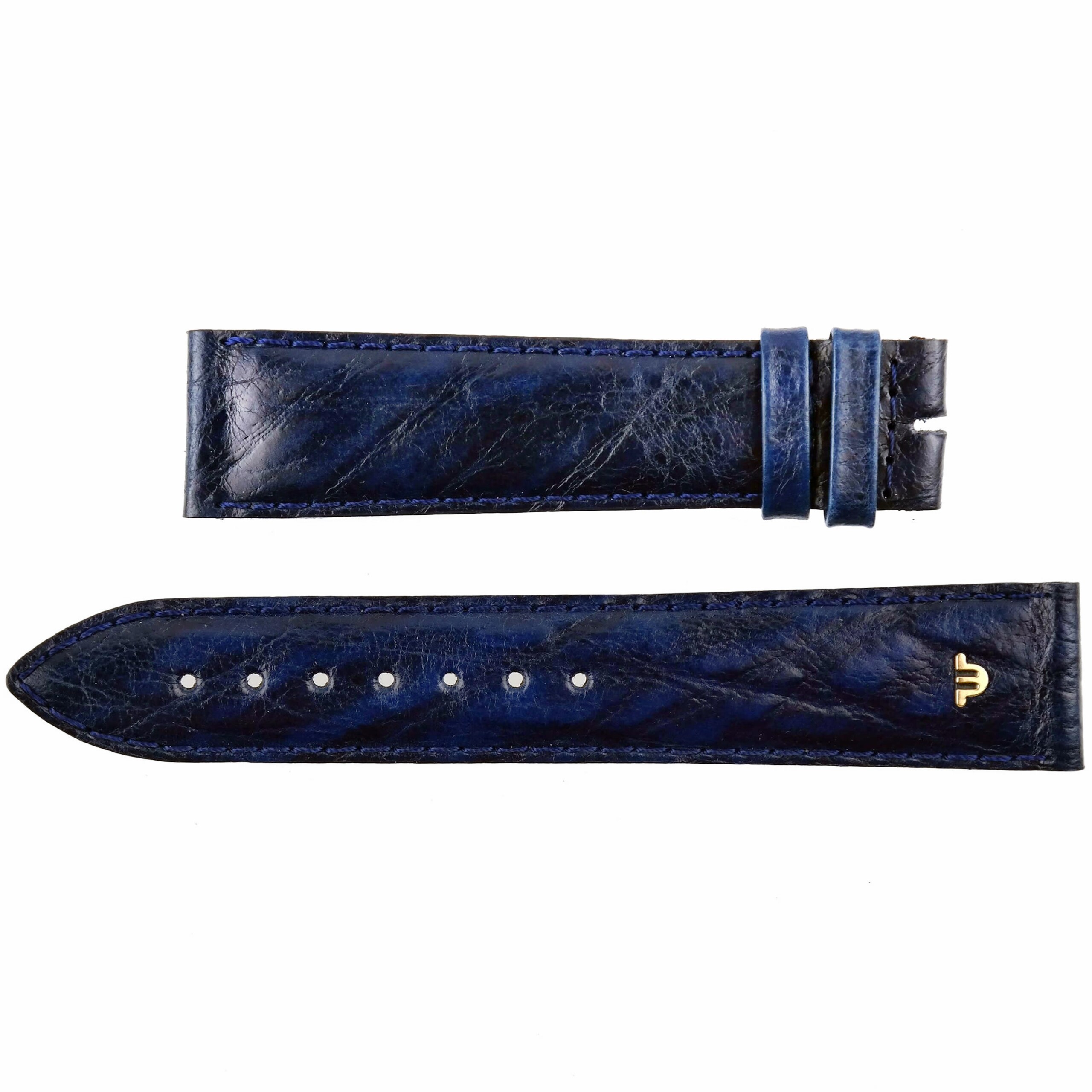 MAURICE LACROIX - Leather Watch Strap - 20 mm - Swiss Made - Blue