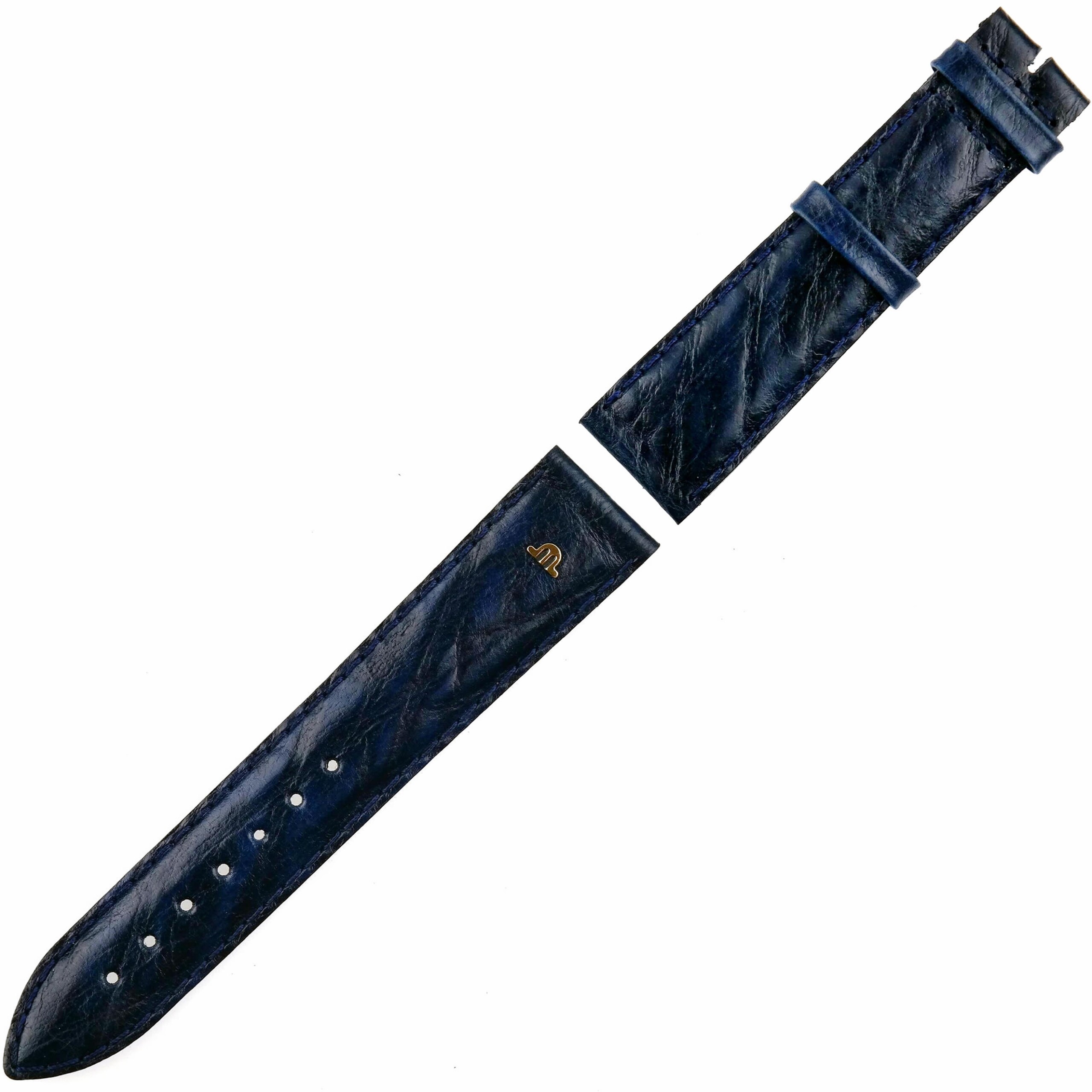MAURICE LACROIX - Leather Watch Strap - 20 mm - Swiss Made - Blue