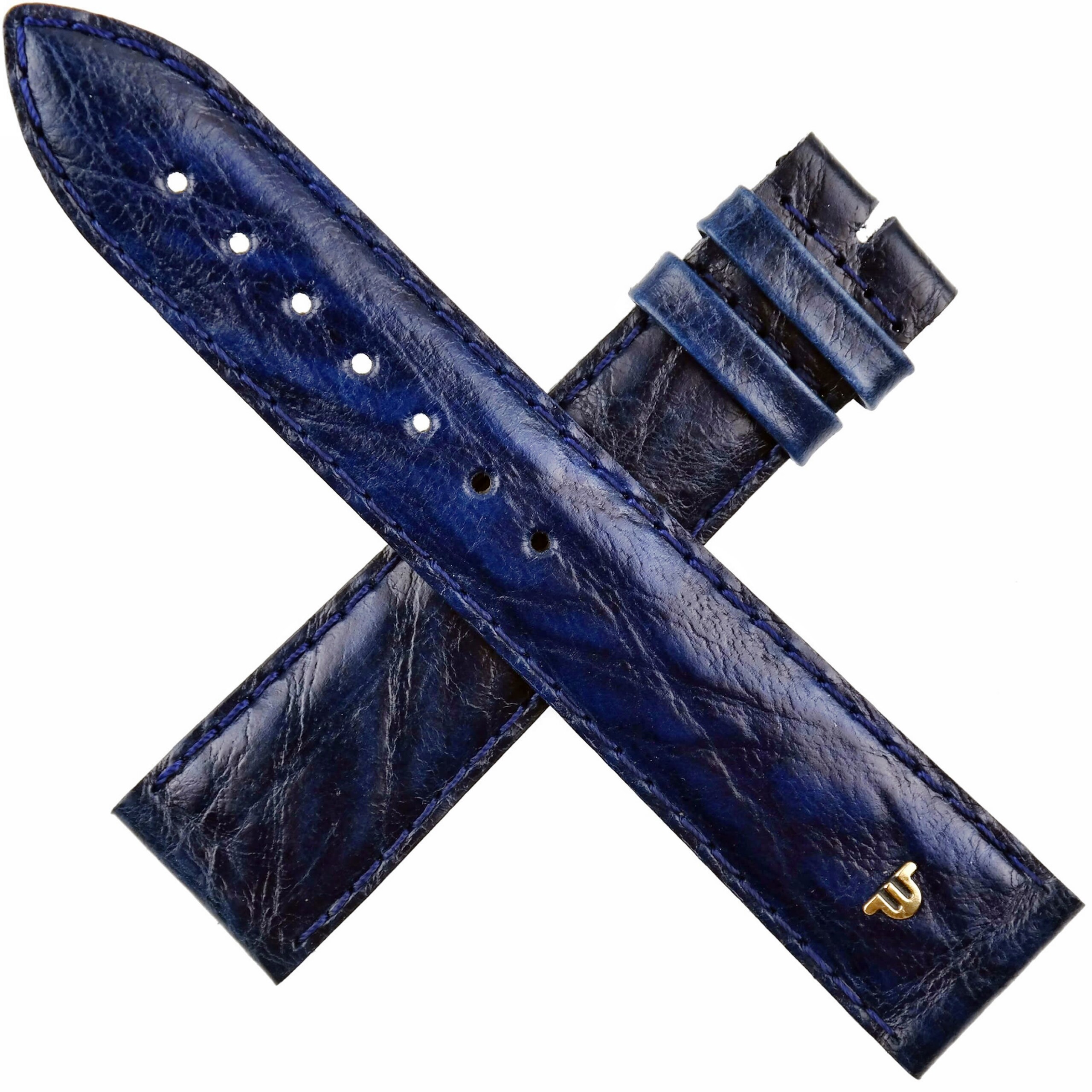 MAURICE LACROIX - Leather Watch Strap - 20 mm - Swiss Made - Blue