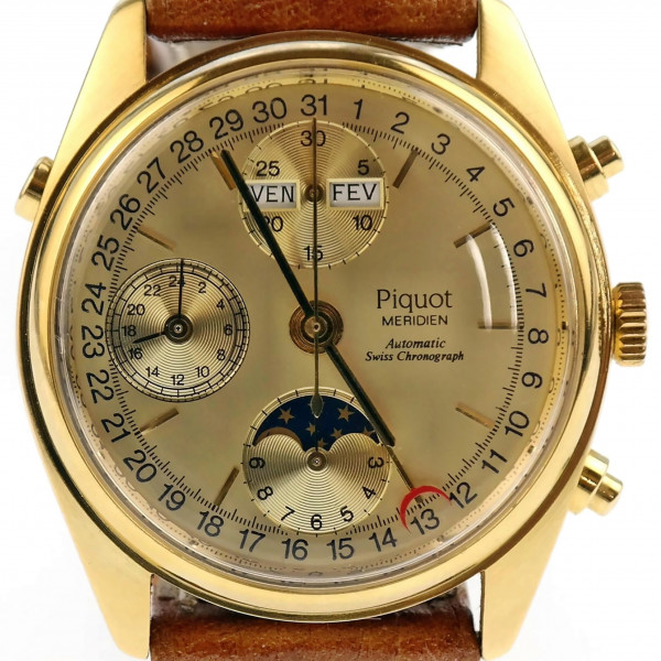 PIQUOT MERIDIEN Swiss Automatic Chronograph Moon Phase Watch Valjoux 7751