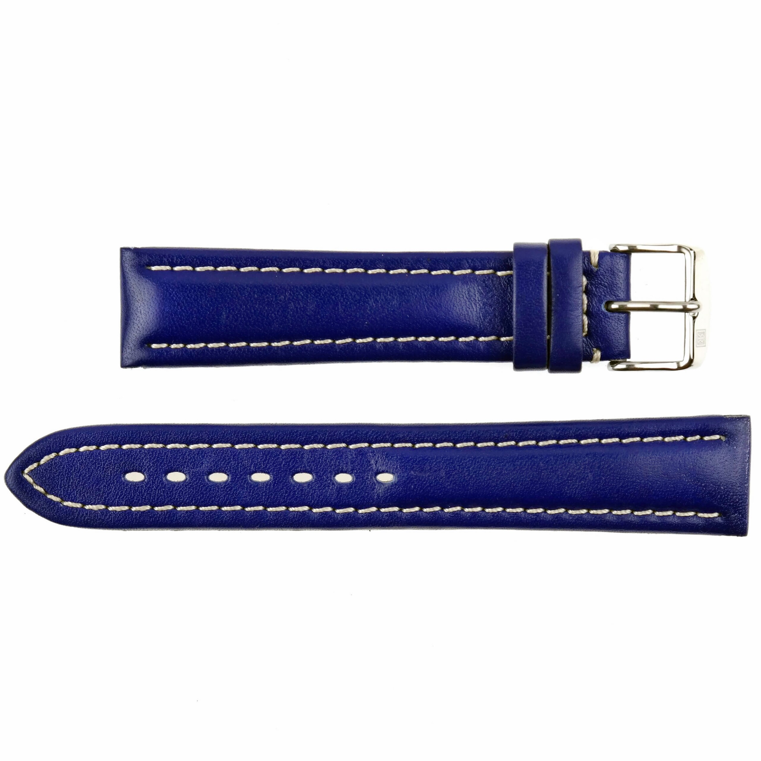 REVUE THOMMEN - Leather Watch Strap - 20 mm - Swiss Made - Blue