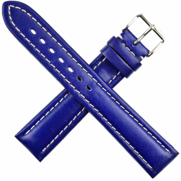 REVUE THOMMEN - Leather Watch Strap - 20 mm - Swiss Made - Blue
