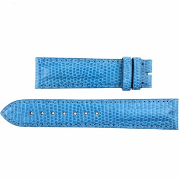 RODOLPHE - Luxury Watch Strap - 20 mm - Genuine Lizard - Swiss Made - Blue
