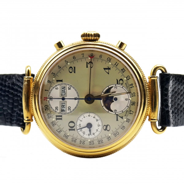 Swiss Made Chronograph Automatic Moon-Phases Full Calendar Watch Valjoux 7751