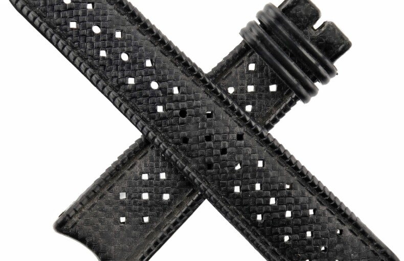 Vintage BESTFIT TROPIC Watch Strap - Curved Ends - 20 mm - Black - Swiss Made