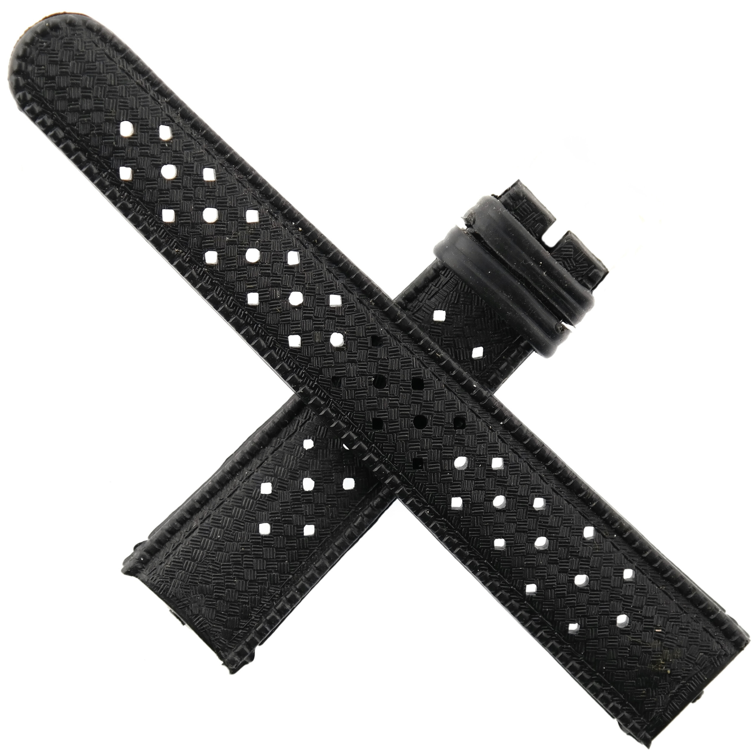 Vintage Natural Rubber Watch Strap - 1691 - 19 mm - Black - Swiss Made