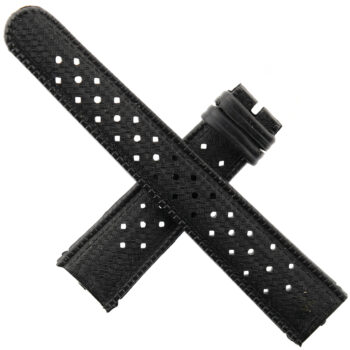 Vintage Natural Rubber Watch Strap - 1691 - 19 mm - Black - Swiss Made