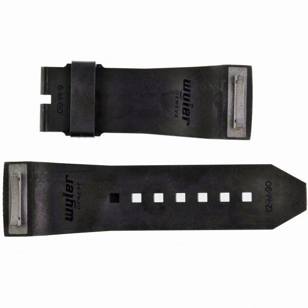 WYLER Genève CODE S Black Rubber Watch Strap M - 25 mm