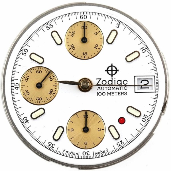 ZODIAC - Red Dot - Automatic Chronograph Watch Movement - Valjoux 7750